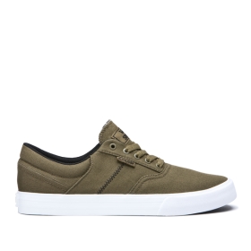 Supra Mens COBALT Olive/Black/white Low Top Shoes | CA-51830